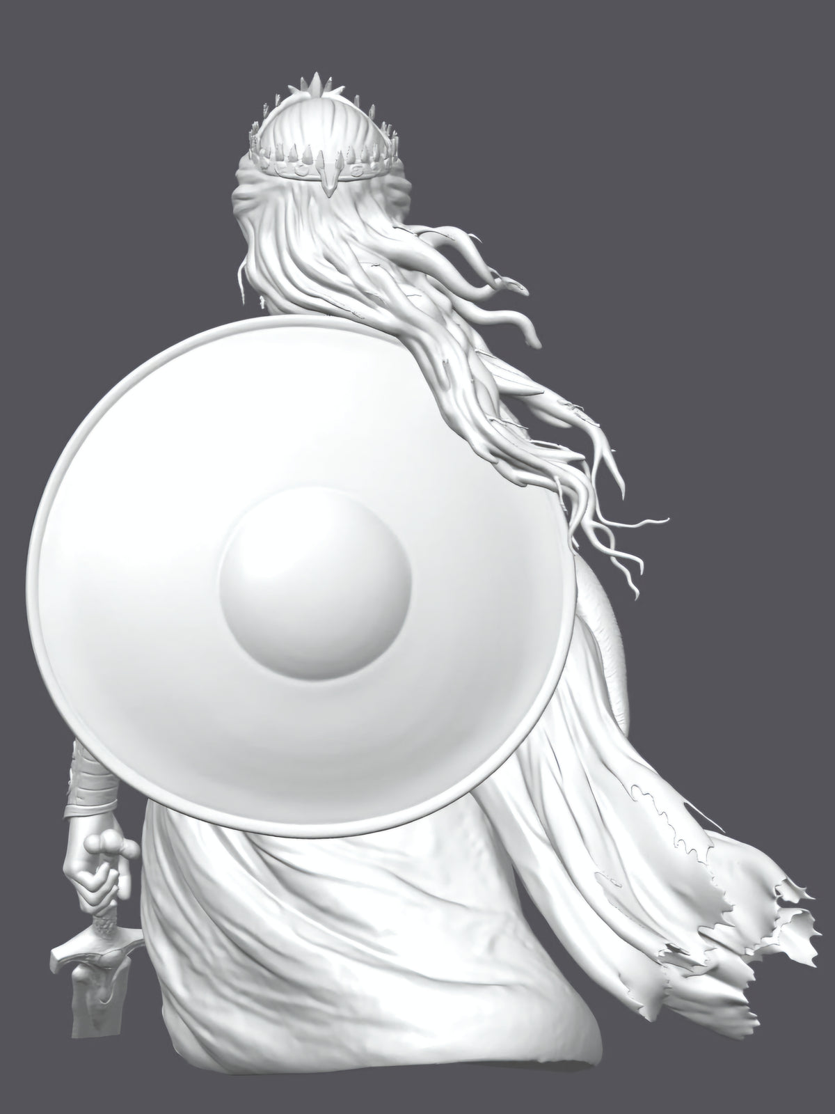 Busto de reina guerrera   — Escultura decorativa artesanal | Atenea