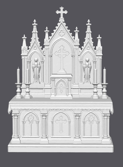 Altar católico — Escultura decorativa artesanal | Atenea