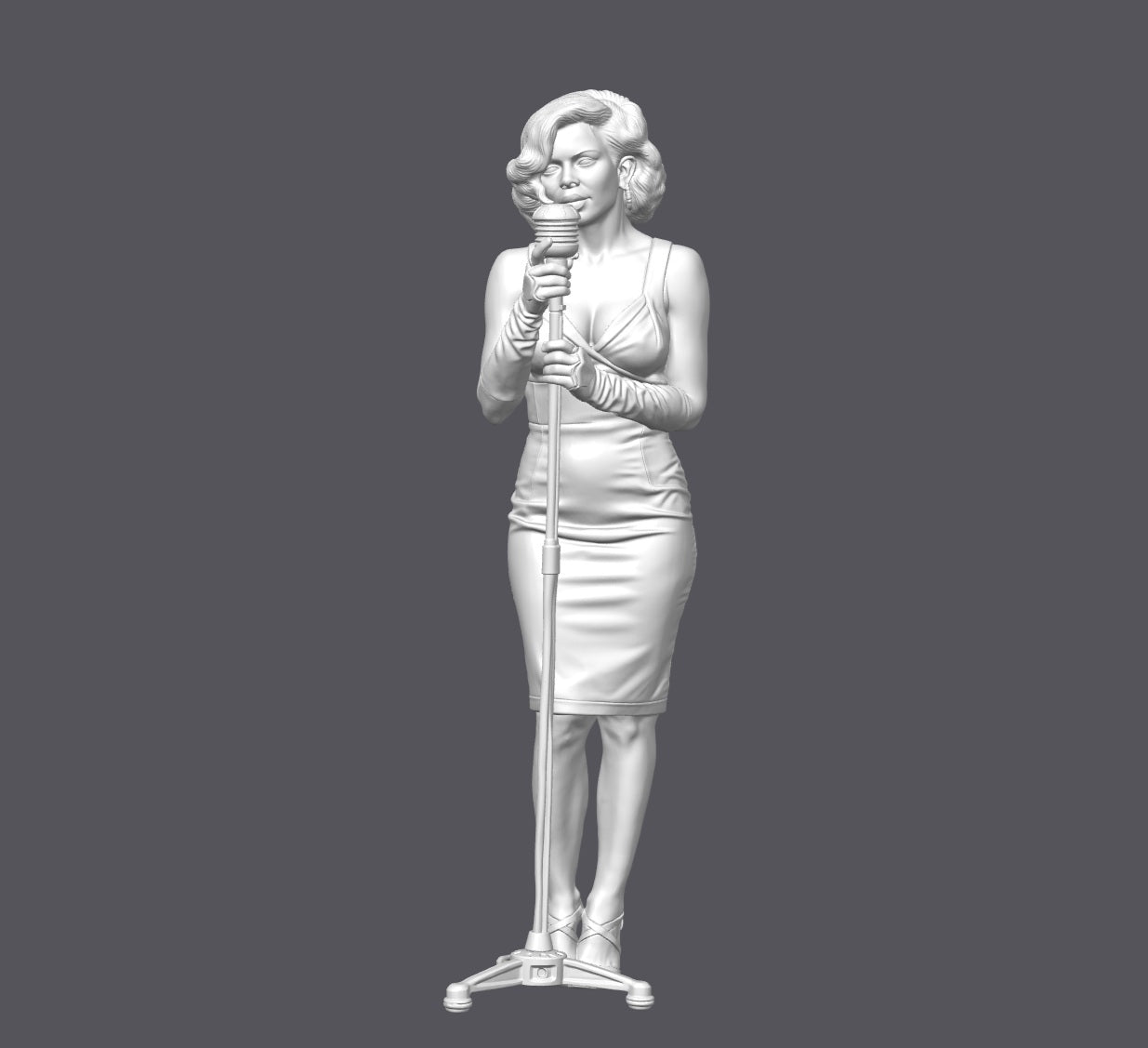 Cantante de jazz — Escultura decorativa artesanal | Atenea