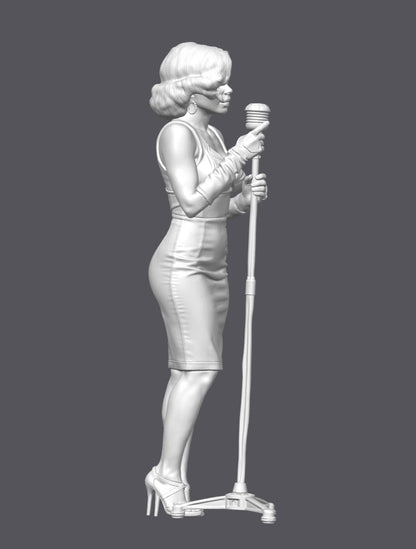 Cantante de jazz — Escultura decorativa artesanal | Atenea