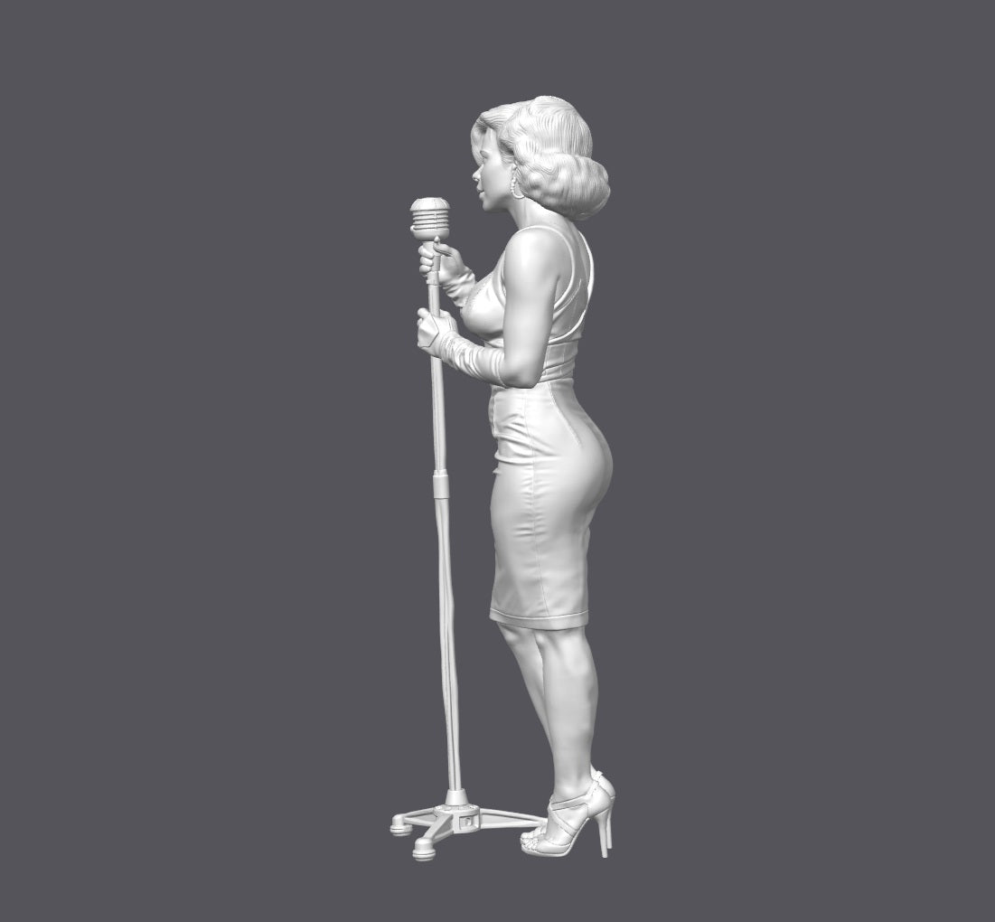 Cantante de jazz — Escultura decorativa artesanal | Atenea