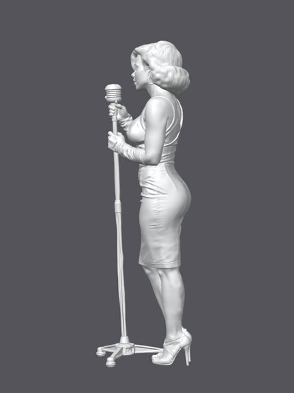 Cantante de jazz — Escultura decorativa artesanal | Atenea
