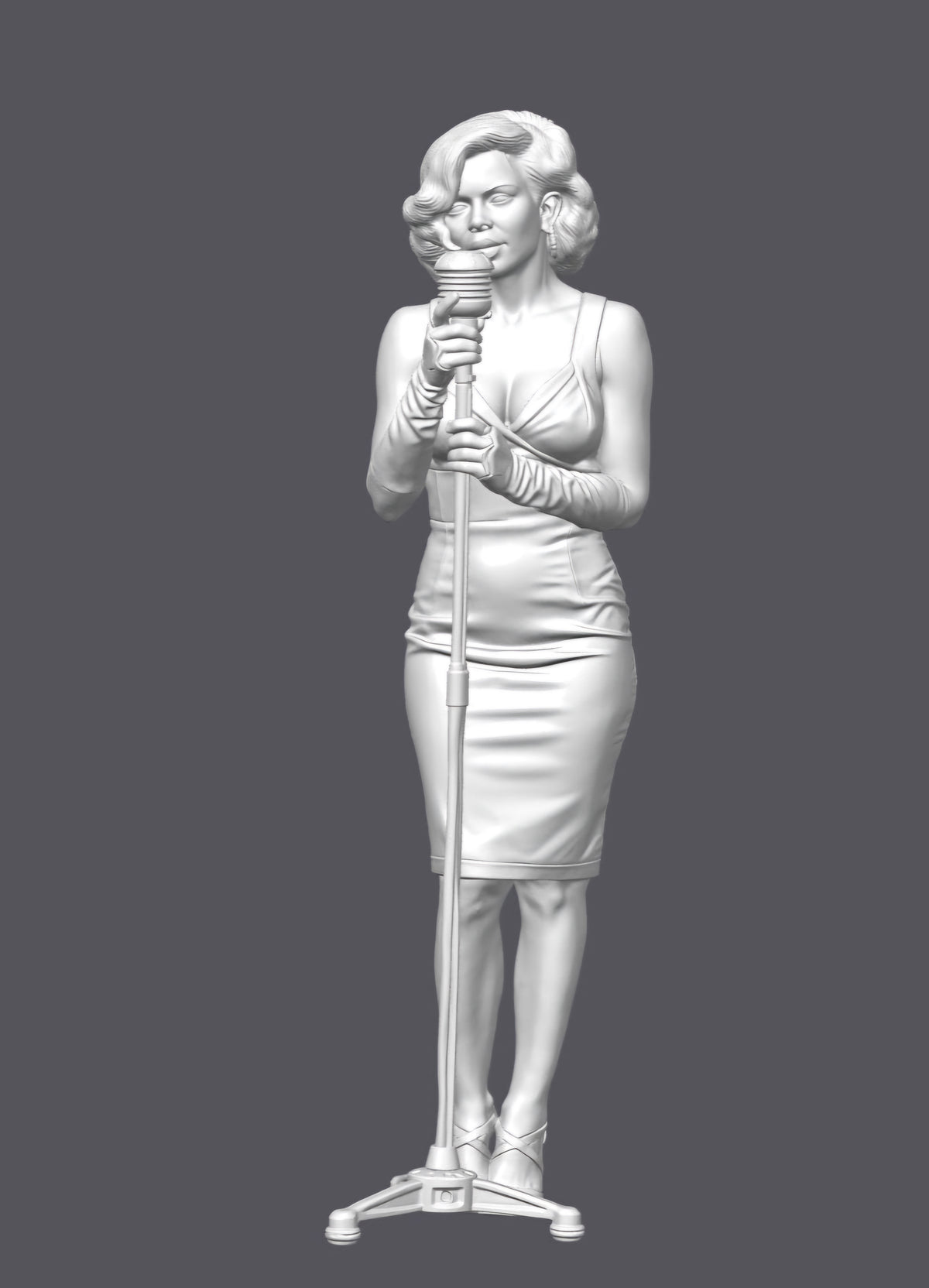 Cantante de jazz — Escultura decorativa artesanal | Atenea