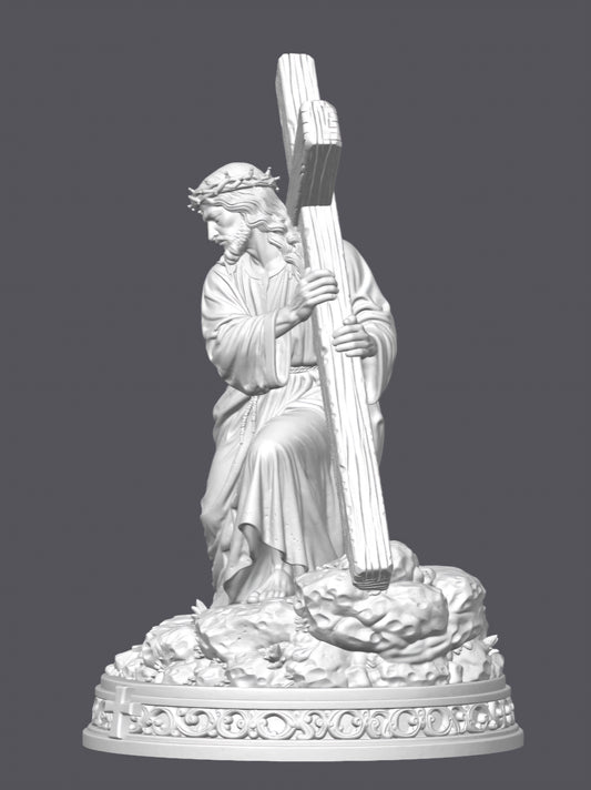Jesús cargando la cruz — Escultura decorativa artesanal | Atenea