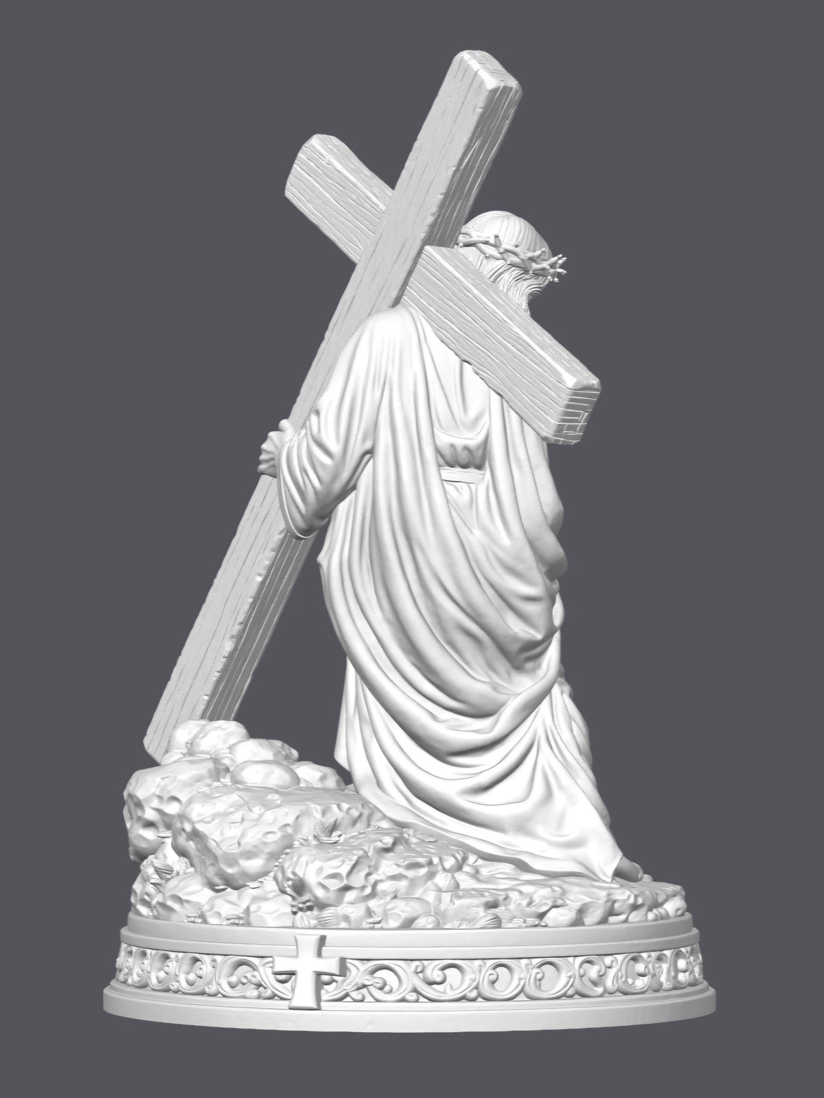 Jesús cargando la cruz — Escultura decorativa artesanal | Atenea