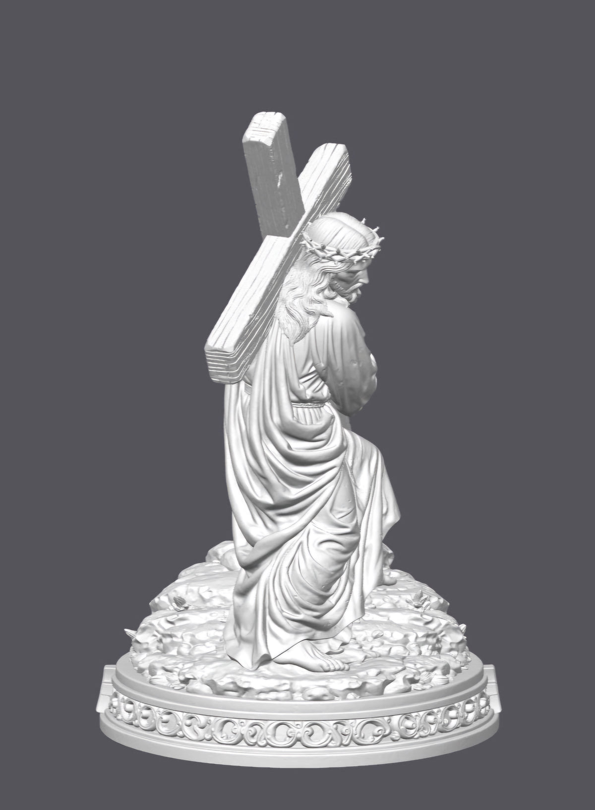 Jesús cargando la cruz — Escultura decorativa artesanal | Atenea