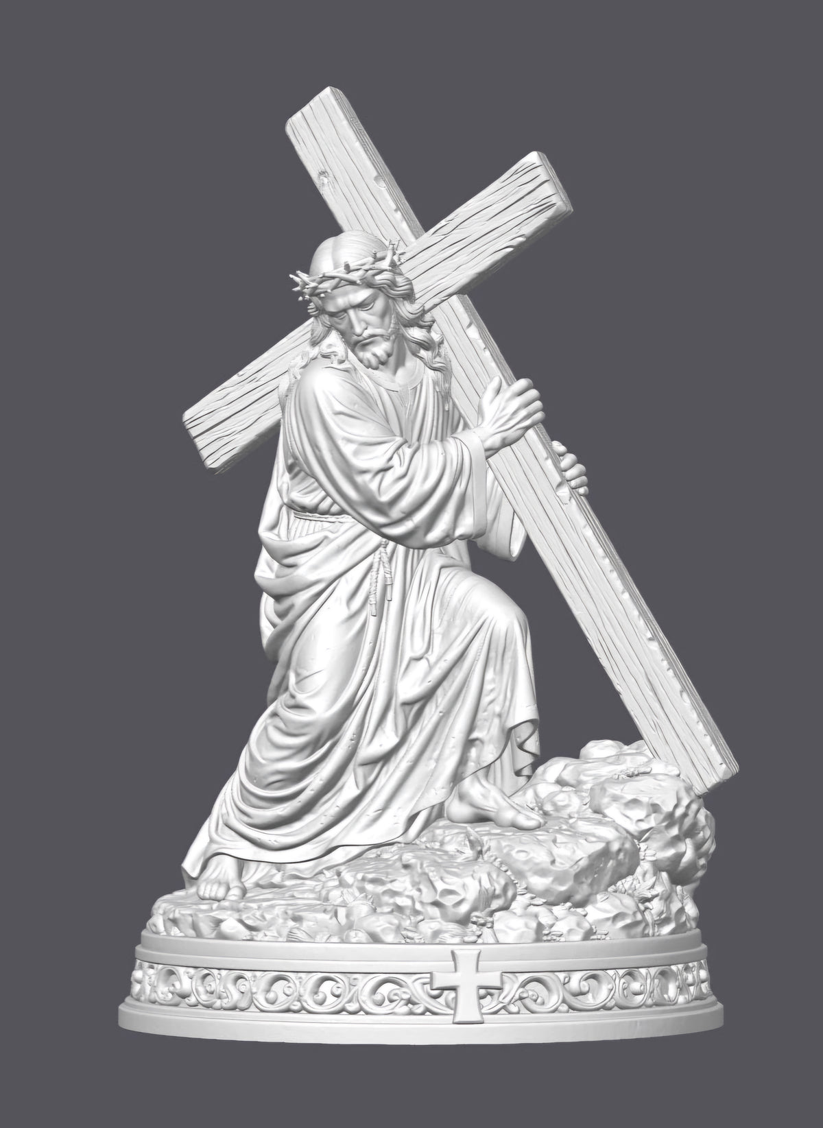 Jesús cargando la cruz — Escultura decorativa artesanal | Atenea