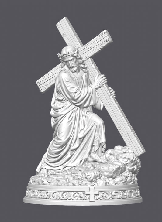 Jesús cargando la cruz — Escultura decorativa artesanal | Atenea