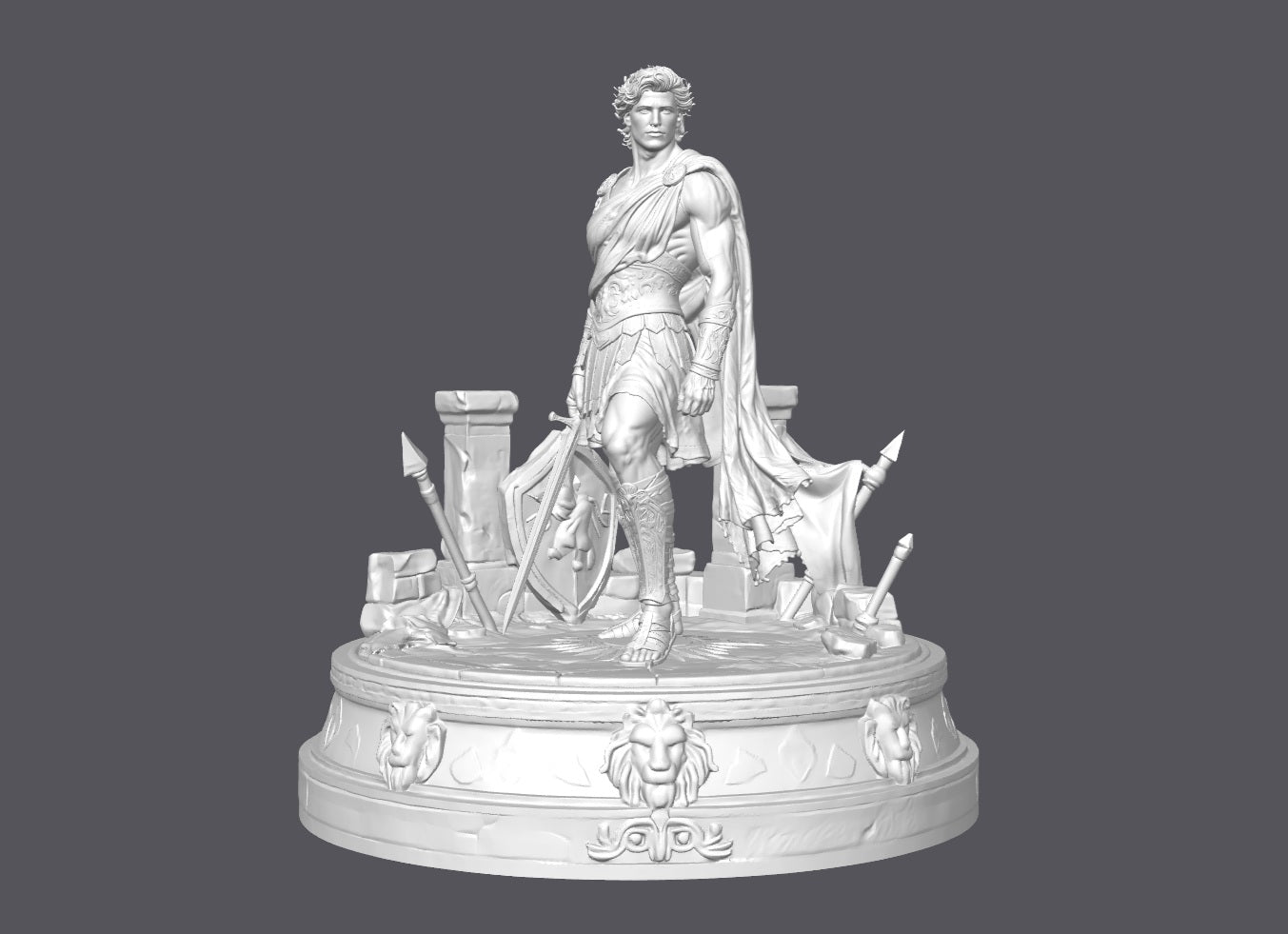 Guerrero grecorromano — Escultura decorativa artesanal | Atenea
