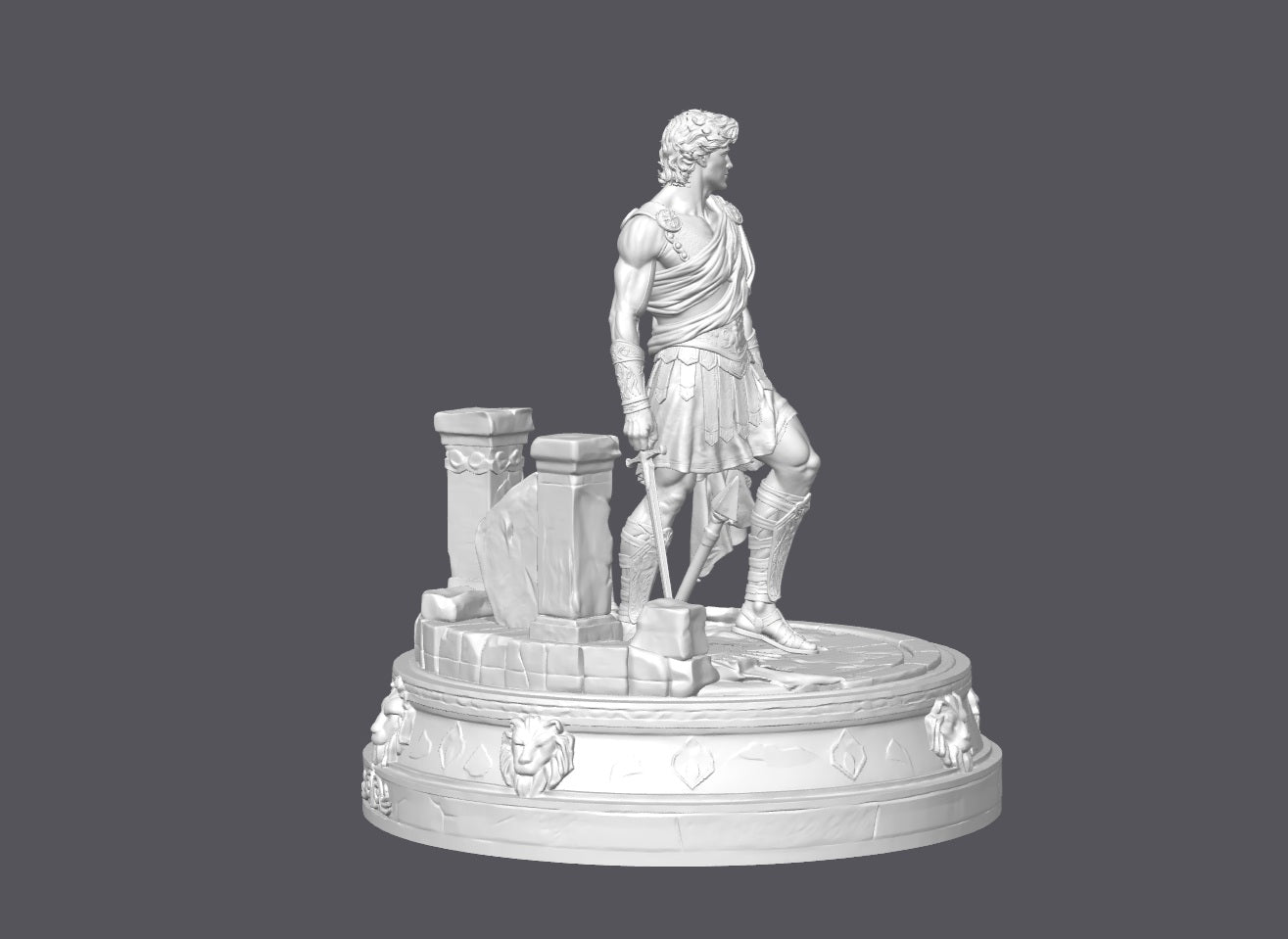 Guerrero grecorromano — Escultura decorativa artesanal | Atenea