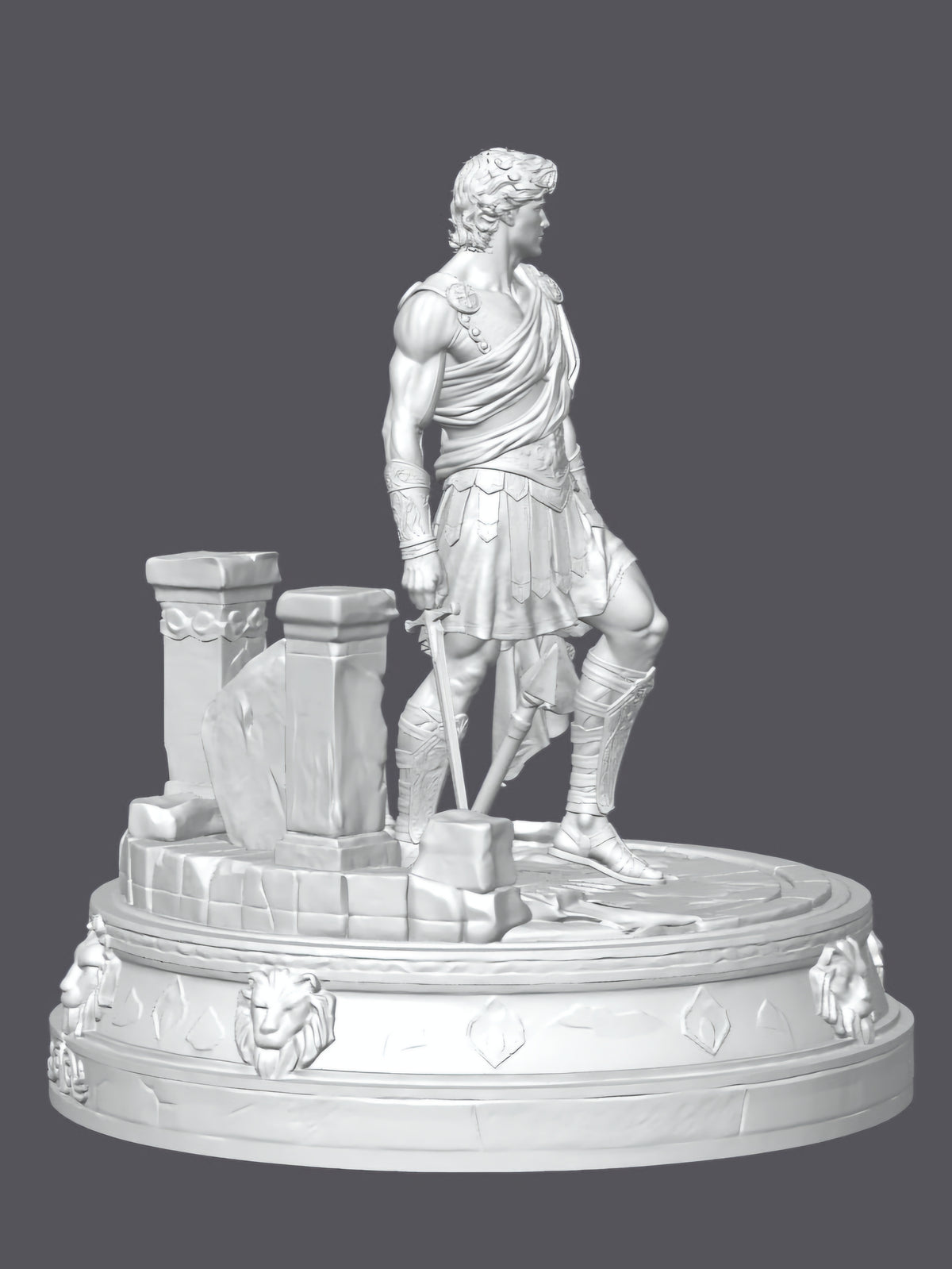 Guerrero grecorromano — Escultura decorativa artesanal | Atenea