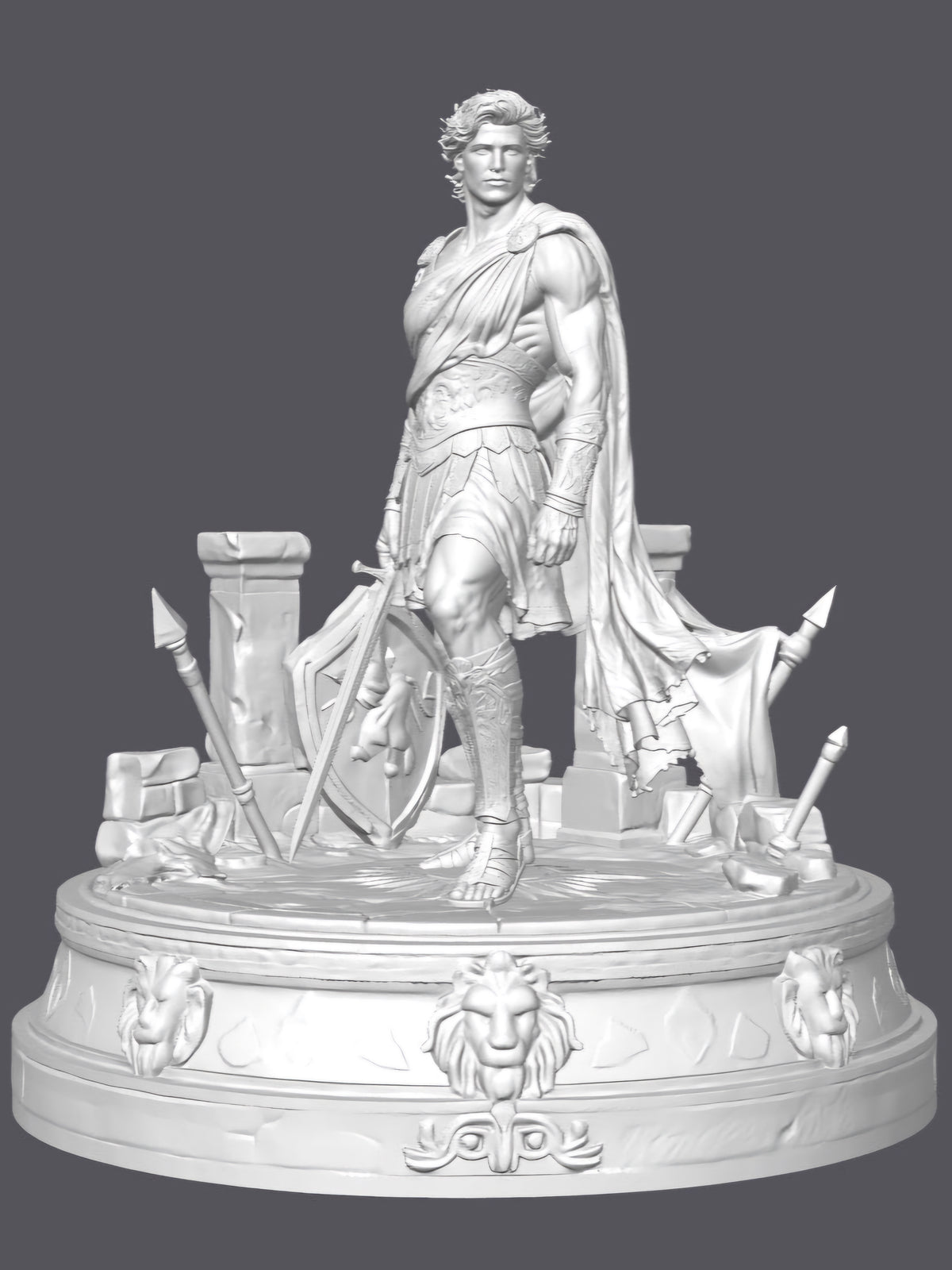 Guerrero grecorromano — Escultura decorativa artesanal | Atenea