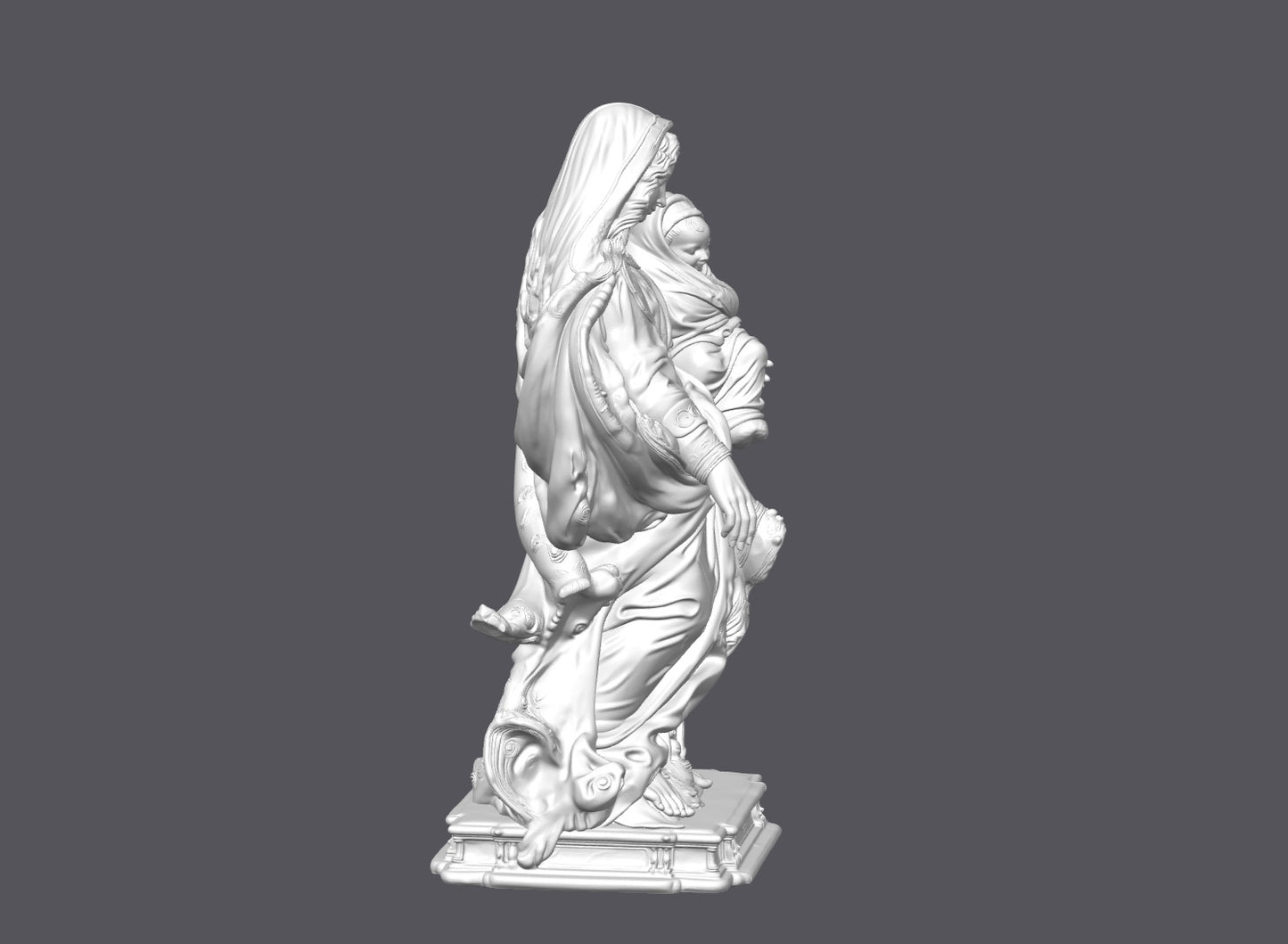 Virgen María con niño Jesús — Escultura decorativa artesanal | Atenea